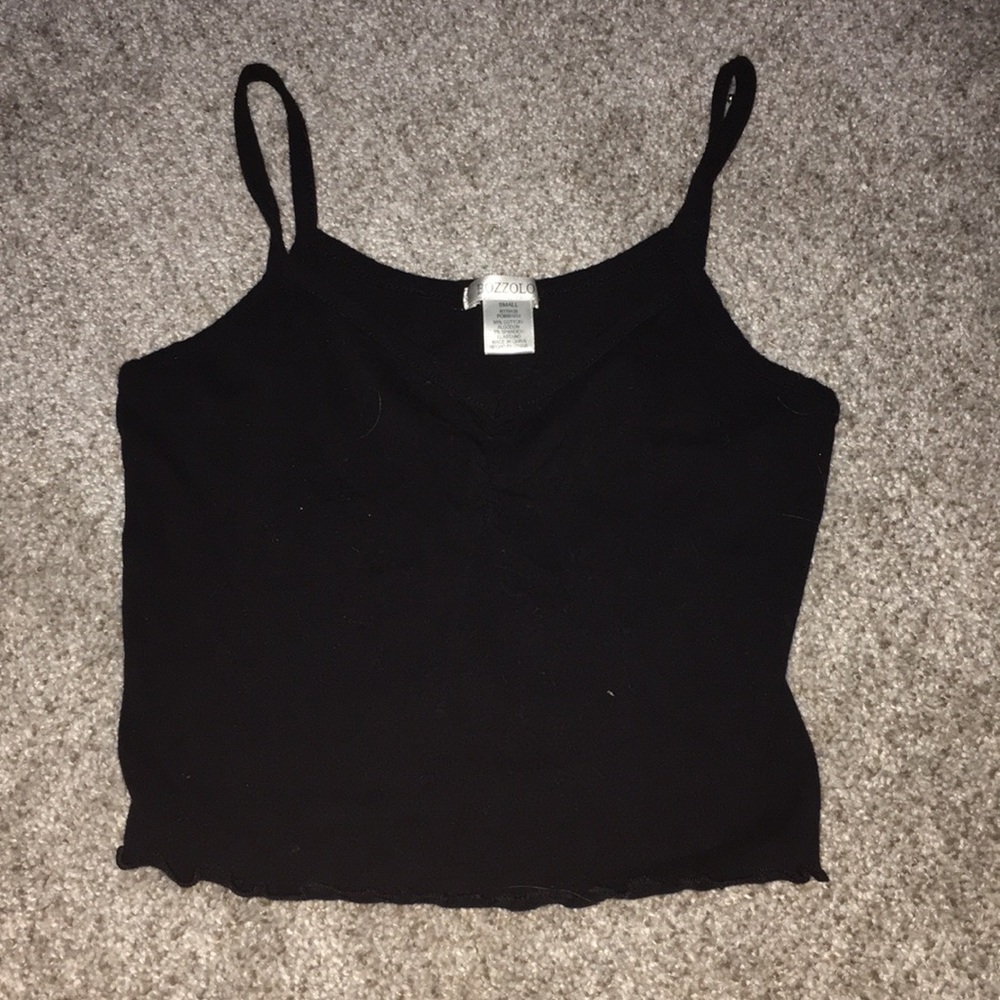 Black crop tank top
